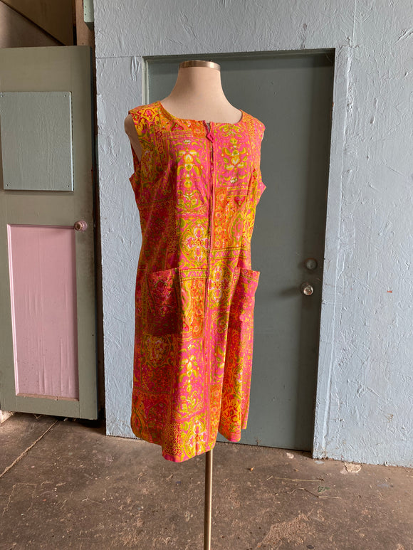 60-70’s Psychedelic Pink & orange mod dress