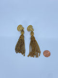 80-90's Gold Tassel clip on earrings