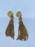 80-90's Gold Tassel clip on earrings