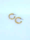80-90's half hoop gold tone pierced earrings