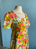 70's Psychedelic floral maxi dress