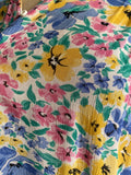 80-90's Multi color floral batwing button down top