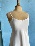 Y2K white slip dress with back opening