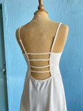 Y2K white slip dress with back opening