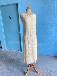 90's Ivory polka dot dress
