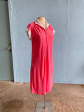 70's Pink terry cloth beach zipper dress