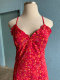 1990's-Y2K Raspberry & Orange floral dress