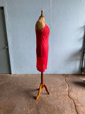 60-70's Red laced slip dress