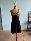 90's Madonna LBD  with mesh gold swirl top