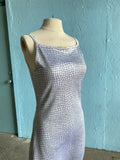Y2K Baby silver and black mini dress with back tie straps