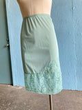 60's Mint green laced slip skirt
