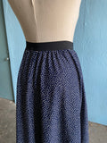 80's Navy blue polka dot plus size circle skirt