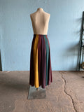 90's Carole Little button down color block patchwork maxi skirt