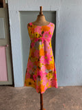 60's Hawaiian psychedelic tropical floral dress