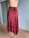 90’s-Y2K Maroon hippie plus size skirt