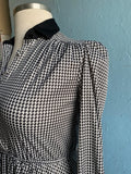 70-80's Hounds tooth polyester dress