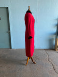 90's Power Red body con dress with velvet buttons