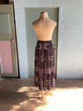 90's Navy floral patchwork broom maxi skirt