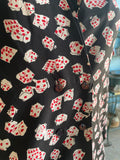 90's black long sleeve shirt with a all over dice print