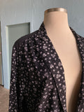 80-90's Black & white florals plus size blazer with pop up pockets