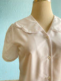 90's White button down shirt with peter pan collar