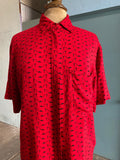 90's Red shirt with black heel print