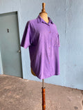 80-90's Purple polka dot short sleeve shirt