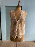 90's Ivory laced vest top