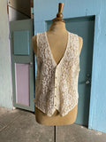 90's Ivory laced vest top