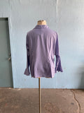 90's Periwinkle Plus size Ruffle top with ruffle bell sleeves