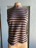90's Black & Grey striped mock neck top