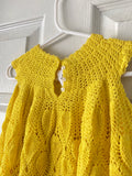 Handmade yellow crochet knit dress. Kid size