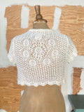 Y2K White crochet laced bolero