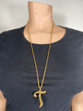 Vintage Avon gold T initial necklace