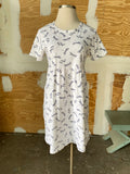 90's White dress with firefly print