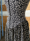 Y2K Betsey Johnson black and white floral dress