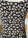 90's Black and white floral overall jumper