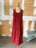 90's Rust corduroy jumper maxi dress