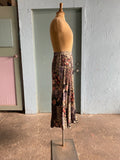 90's floral patchwork skirt with front slit