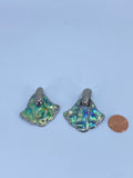 Mexican abalone fan pierced earrings