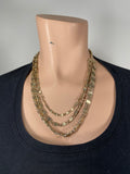 80-90's Heavy gold tone 3 chain layered necklace.