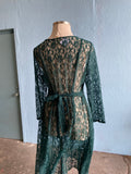 90’s Forest Green all laced long sleeve dress