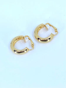 Mini gold hoop clip on earrings
