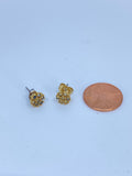 Gold dainty daisy rhinestone stud pierced earrings
