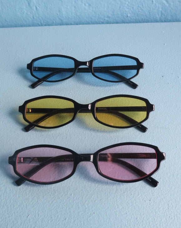 Retro rectangle goggle sunglasses