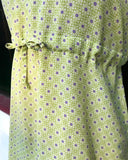1990's  Lime Green Daisy mini w/drawstring waistband