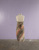 Y2K BCBG Surplice bust silk wrap dress with multi-texture diagonal print