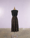 1990's Black denim floral maxi dress