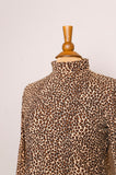 Leopard print long sleeve turtleneck tee