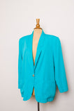 1990's Teal green Plus size Blazer with pockets
